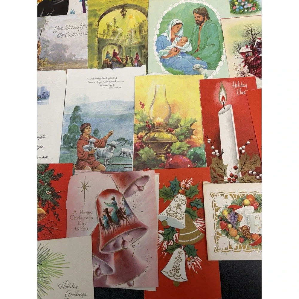 Vintage Retro Christmas Cards Fronts ONLY 1950s 1960s Scrapbooking Crafts 50+